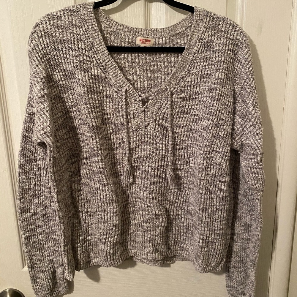 Gray Cropped Sweater